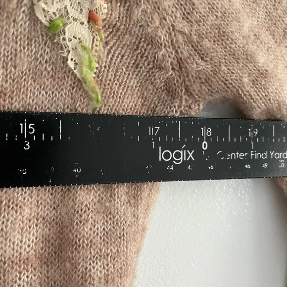 Free People Wool Blend Lace Sweater With Floral Detail - Picture 9 of 9